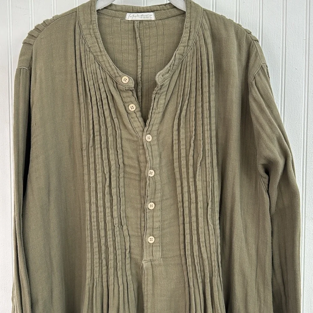 FREE PEOPLE X CP SHADES YOKO TUNIC /DRESS 
SIZE LARGE  OLIVE/ POPULAR / SOLD OUT - Picture 4 of 7